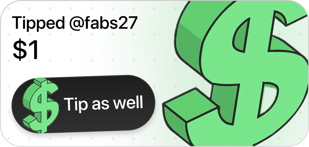 Tipped @fabs27 $1