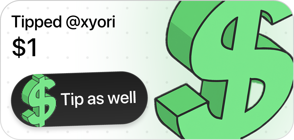 Tipped @xyori $1
